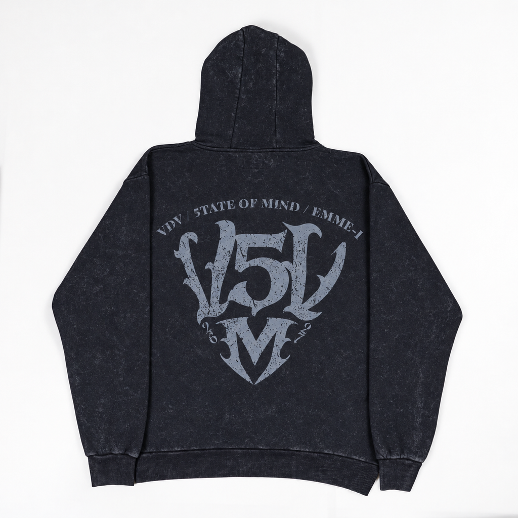 "VDV x 5TATE OF MIND" Hoodie Washed Black