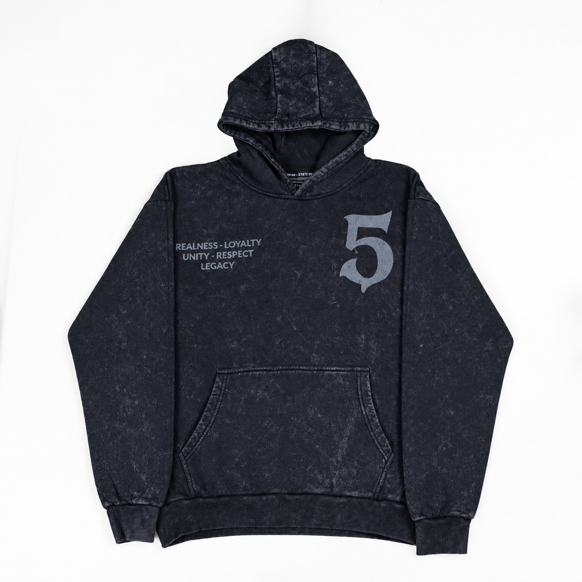 "VDV x 5TATE OF MIND" Hoodie Washed Black
