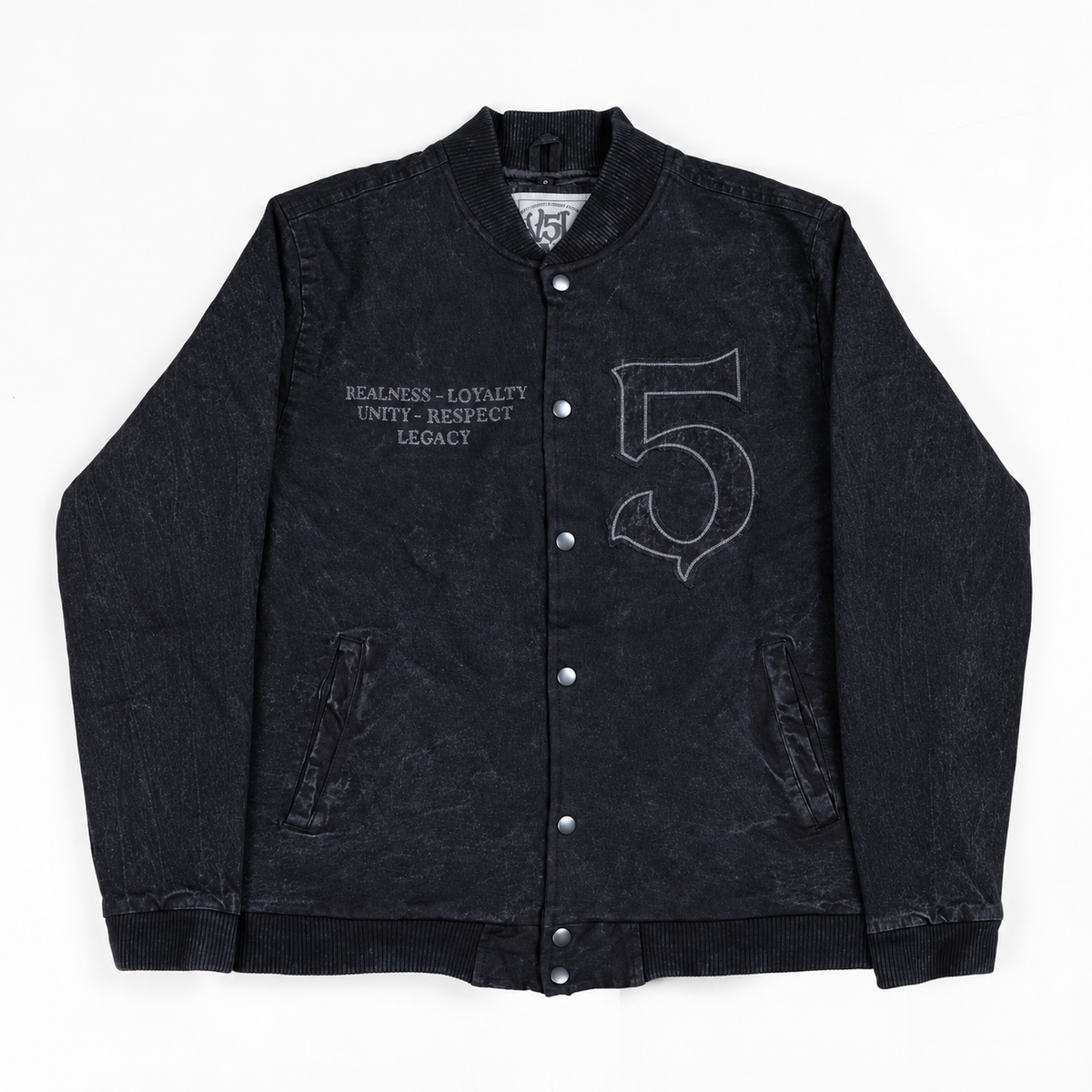 "VDV x 5TATE OF MIND" Canvas Bomber Washed Black