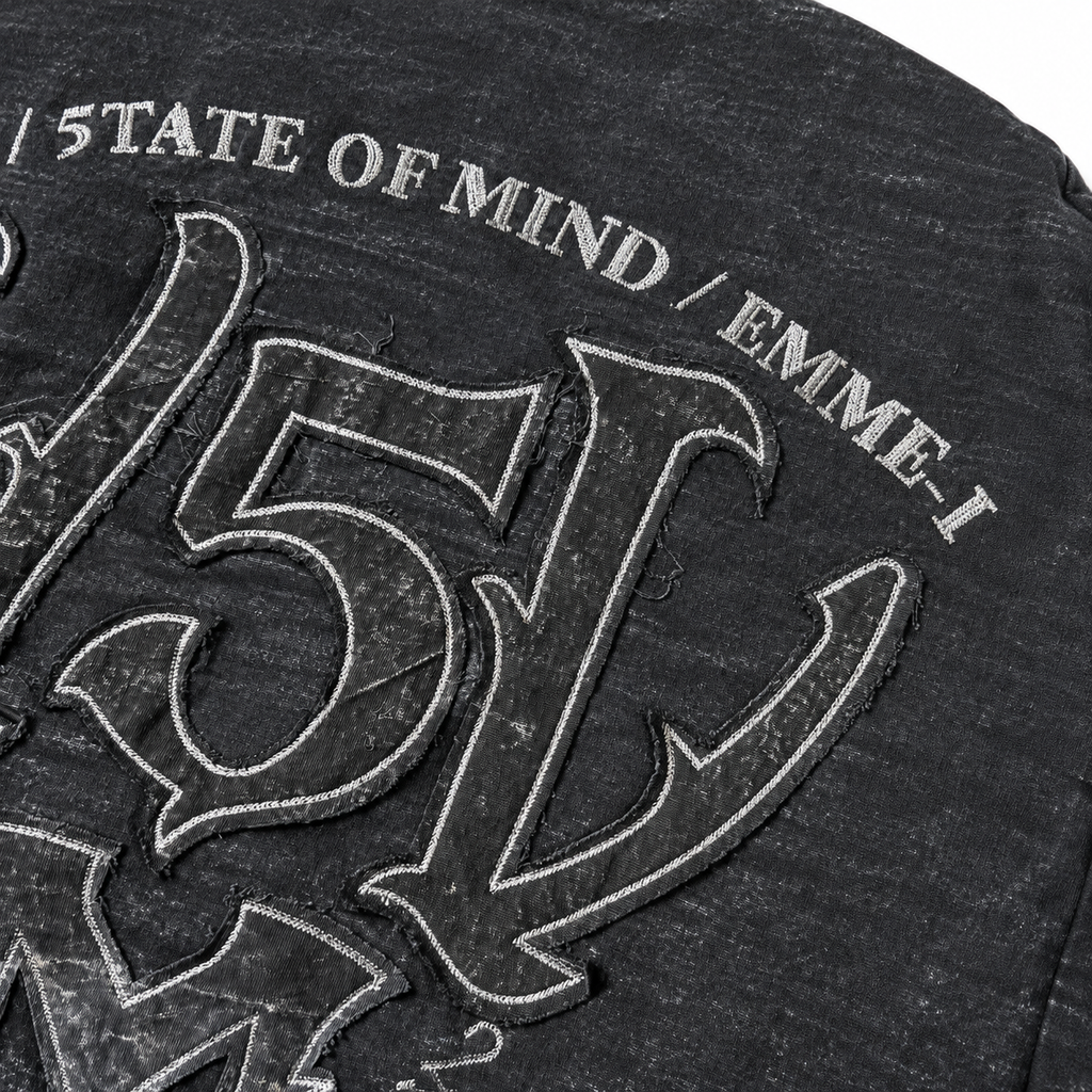 "VDV x 5TATE OF MIND" Canvas Bomber Washed Black